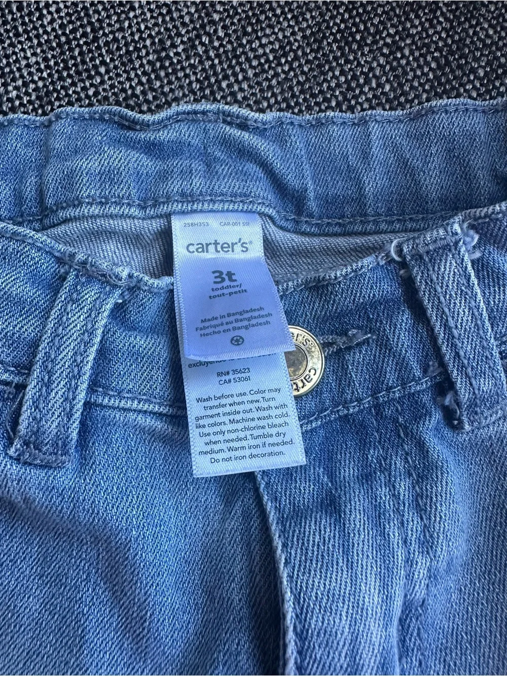 Carter's Girls' Denim Jean Cut-Off Shorts with Reversible Sequin Heart